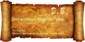 Derecskei Boglárka névjegykártya